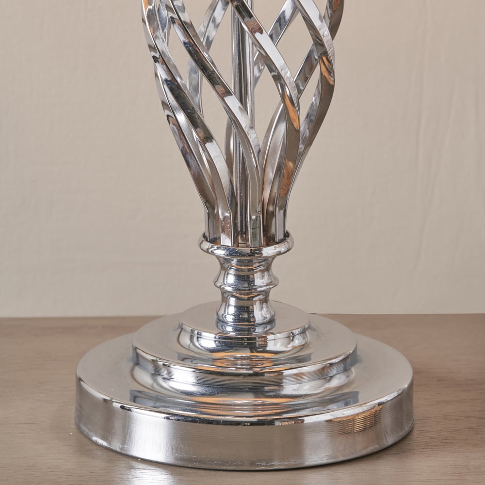 Pacific Lifestyle Jenna Silver Metal Twist Table Lamp Image 3