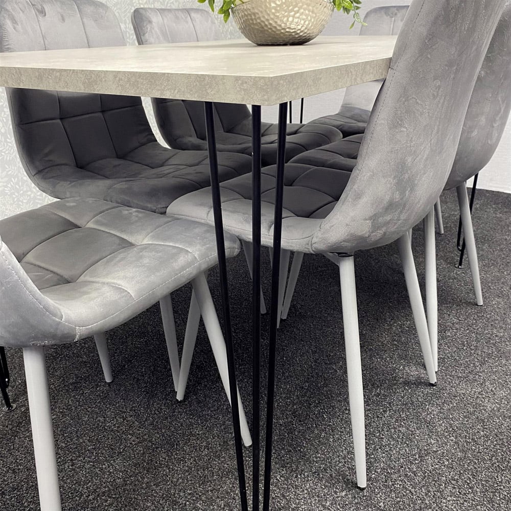 Kosy Koala 6 Seater Grey Dining Table set Image 4