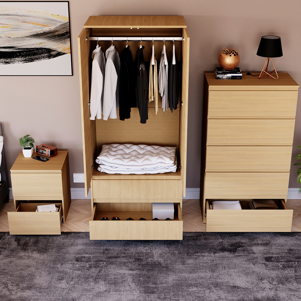 Vida Designs Denver Pine 3 Piece Bedroom Furniture Set Image 4