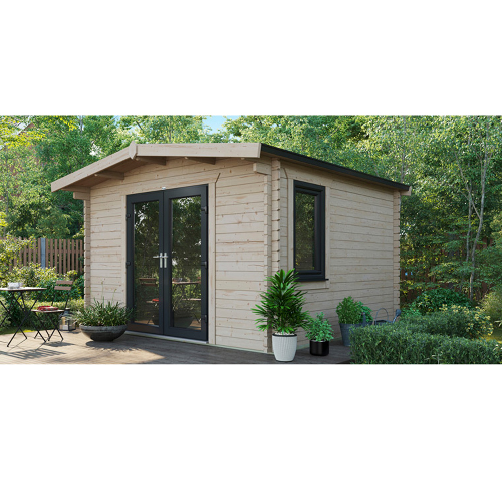 Power Sheds 12 x 12ft Centre Double Door Chalet Log Cabin Image 9