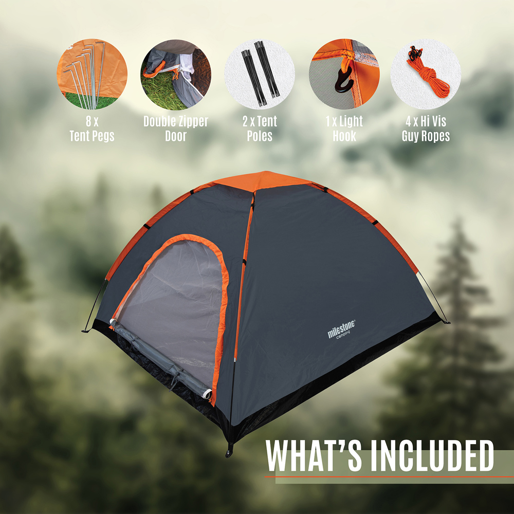 Milestone Camping 4 Person Dome Tent Charcoal Image 5