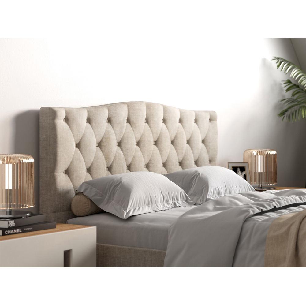 Flair Barkby Double Beige Fabric Bed Image 2