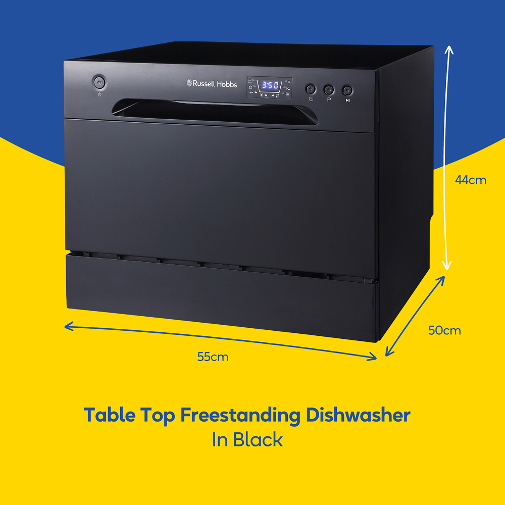 Russell Hobbs RHTTDW6B Black 6 Place Setting Table Top Dishwasher Image 5