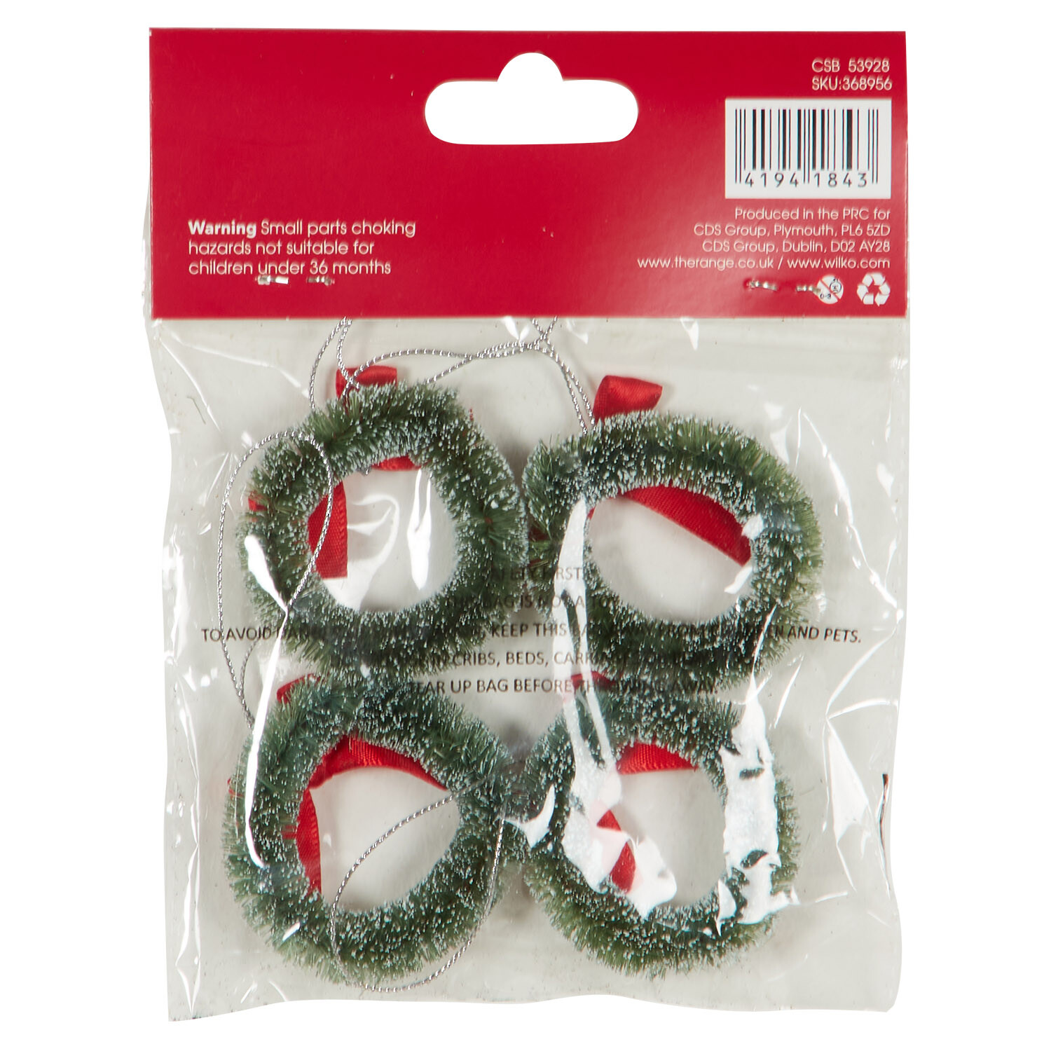 Pack of 4 Mini Green or White Wreath Image 3