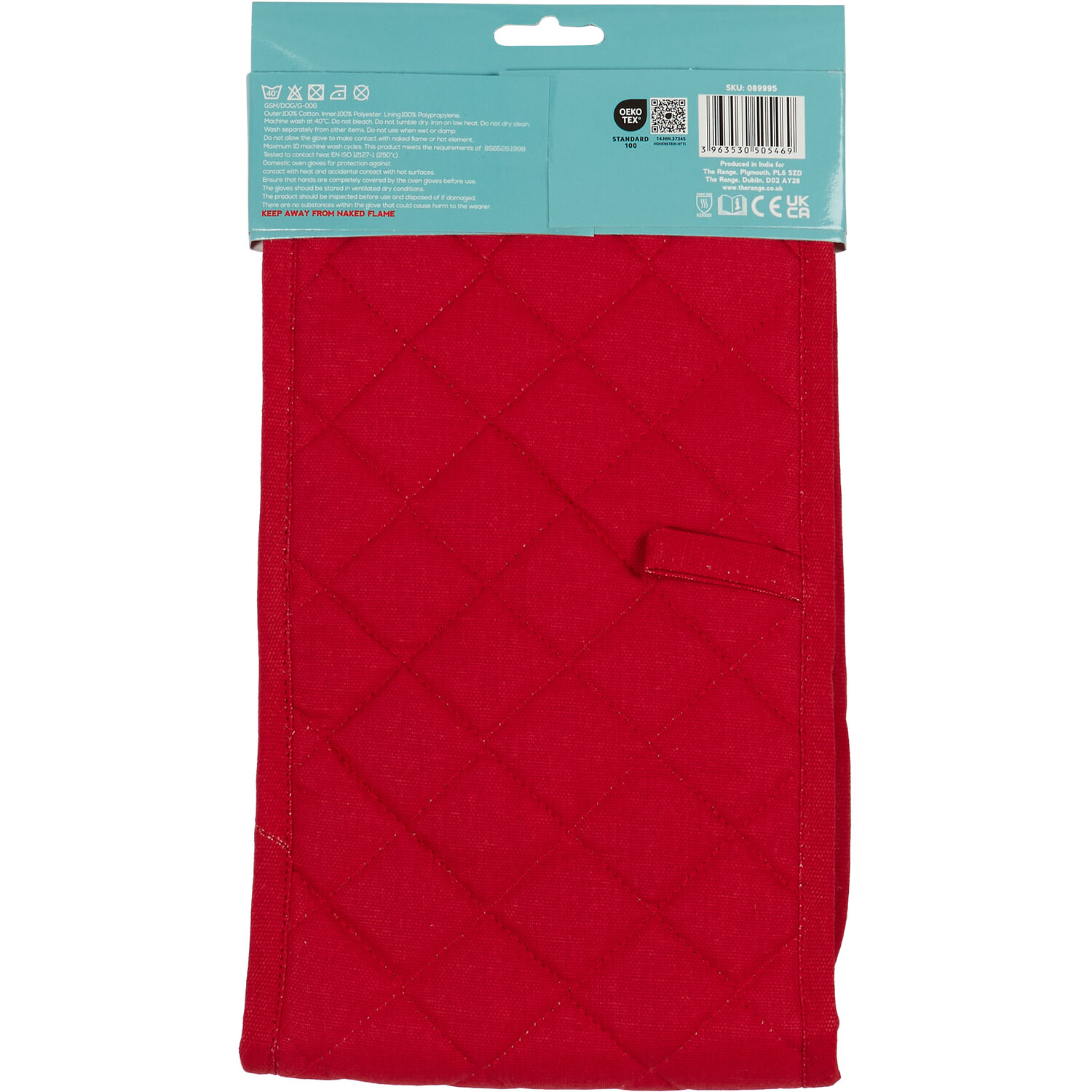My Home Strawberry Double Oven Glove - Red Image 3