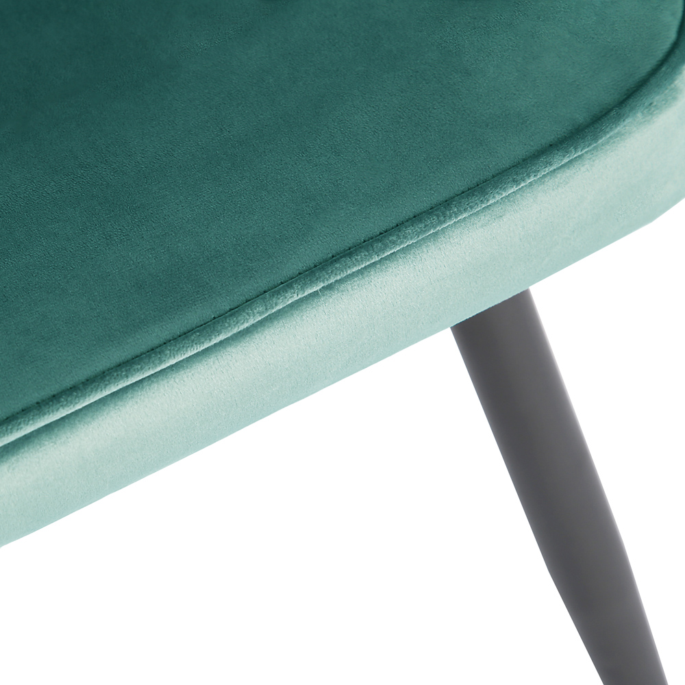 Metis Set of 2 Green Velvet Dining Chair Image 6