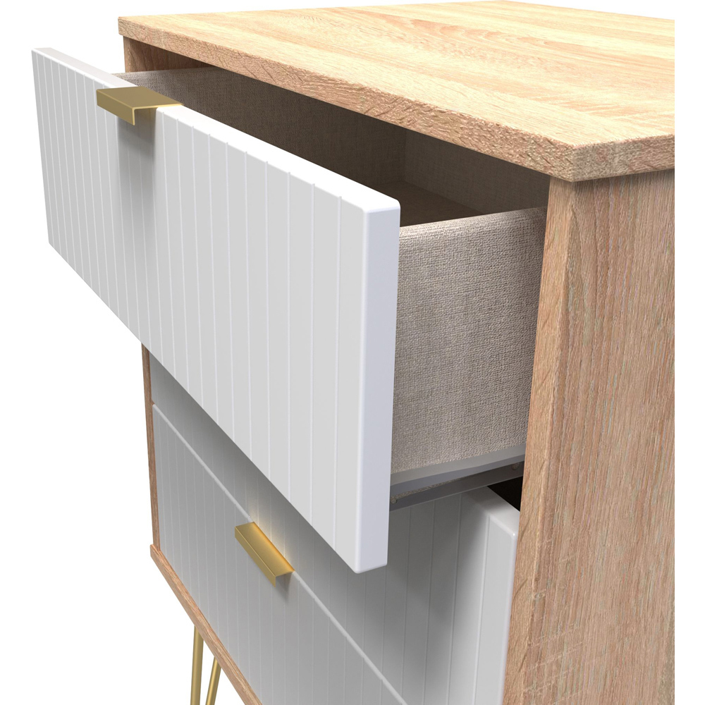 Crowndale 3 Drawer White Matt and Bardolino Oak Chest of Drawers Ready Assembled Image 6