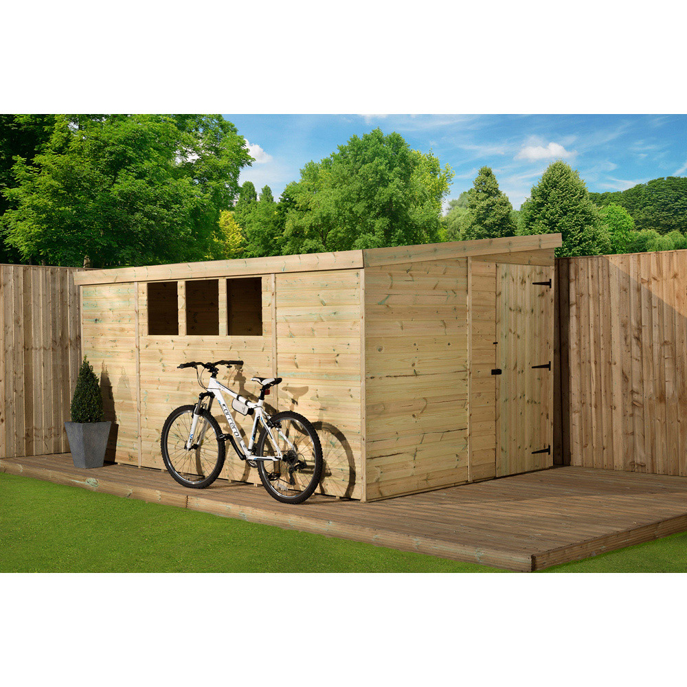 Empire Sheds 3000 14 x 8ft Tongue and Groove Wooden Pent Garden Shed Image 3
