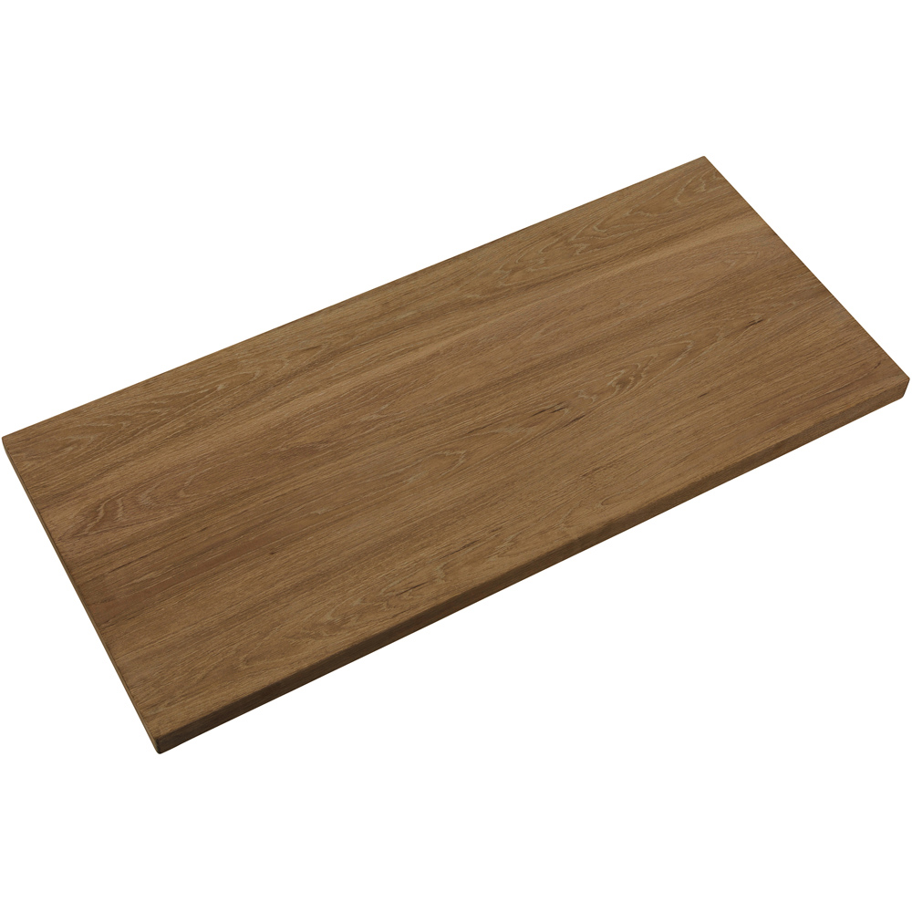 Florence A Line Smoked Oak Rectangular Dining Table Extension Leaf Image 1