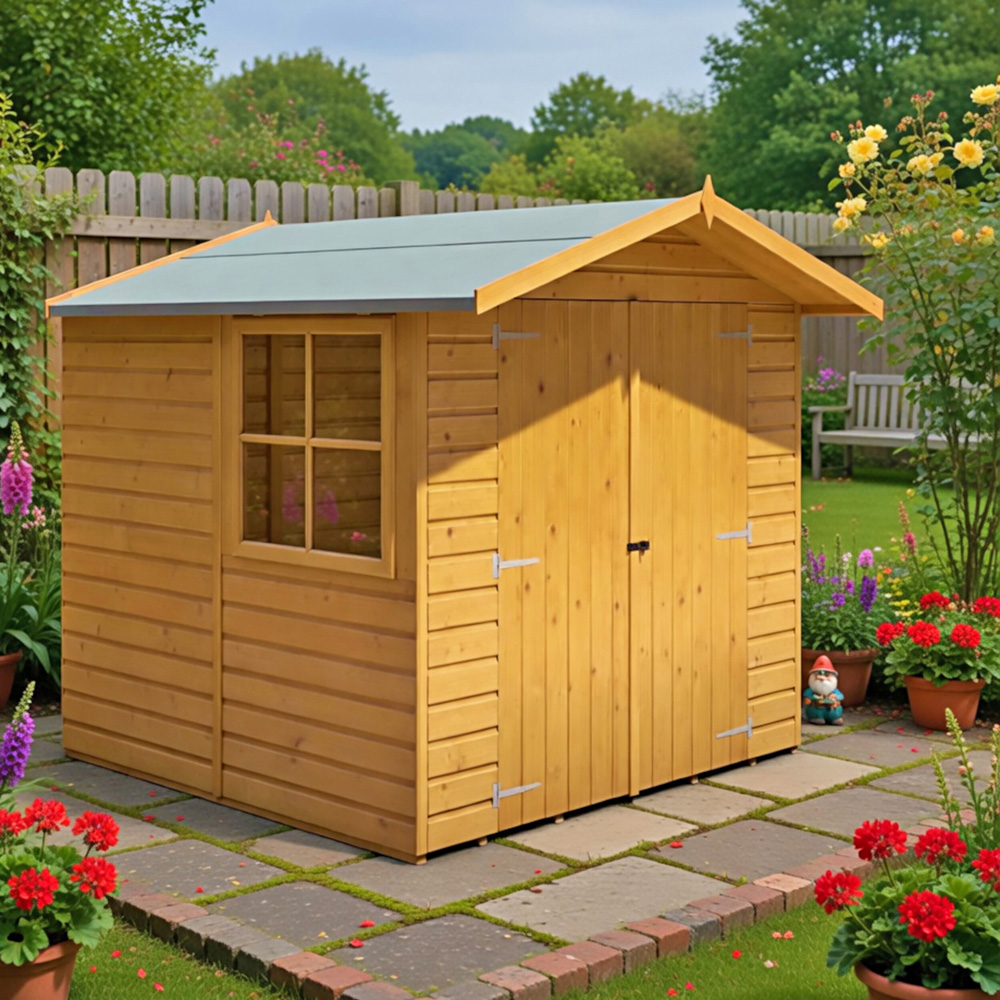 Shire Alderney 7 x 7ft Double Door Dip Treated Shiplap Shed Image 2