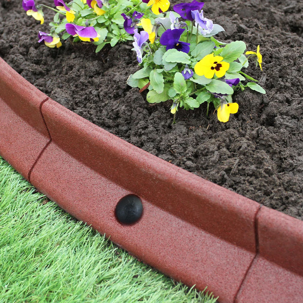MonsterShop Terracotta 4ft 40 Pack Flexible Lawn Edging Image 2