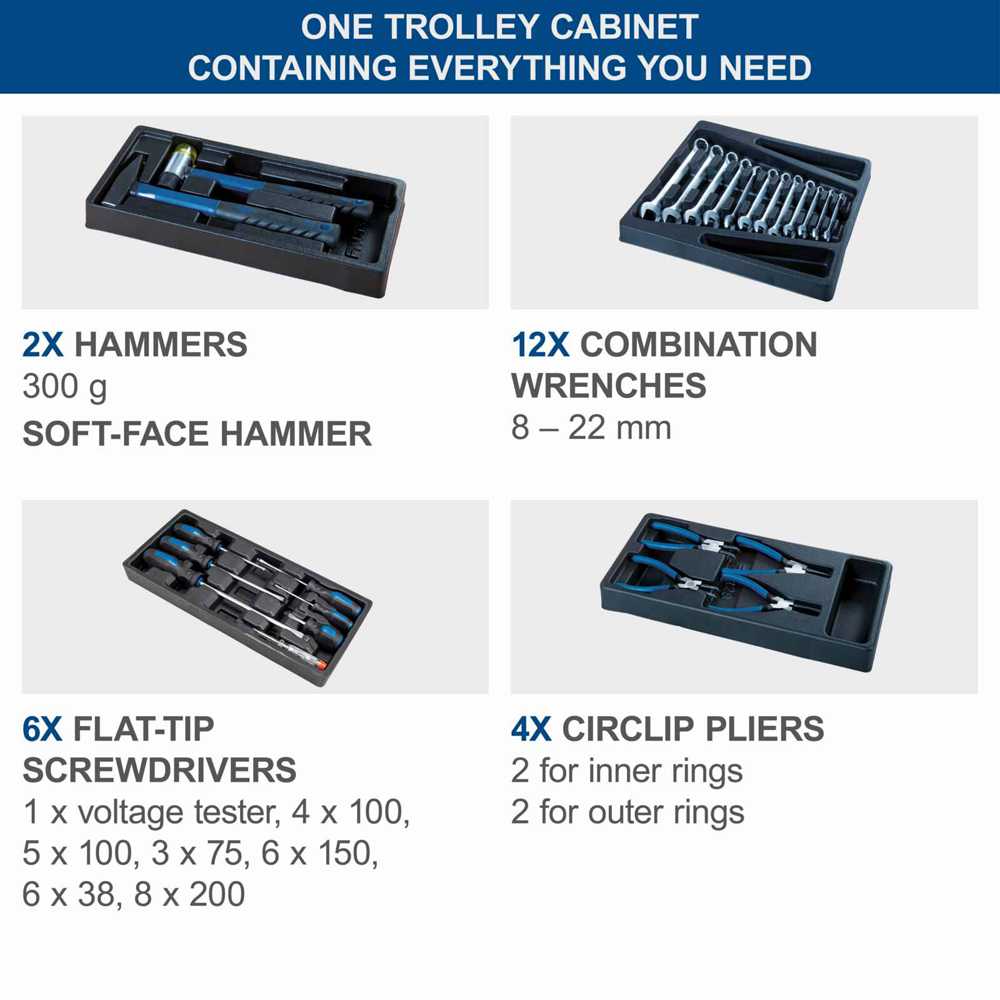 Scheppach TW1000, 263-Piece 7 Drawer Lockable Tool Trolley Image 4