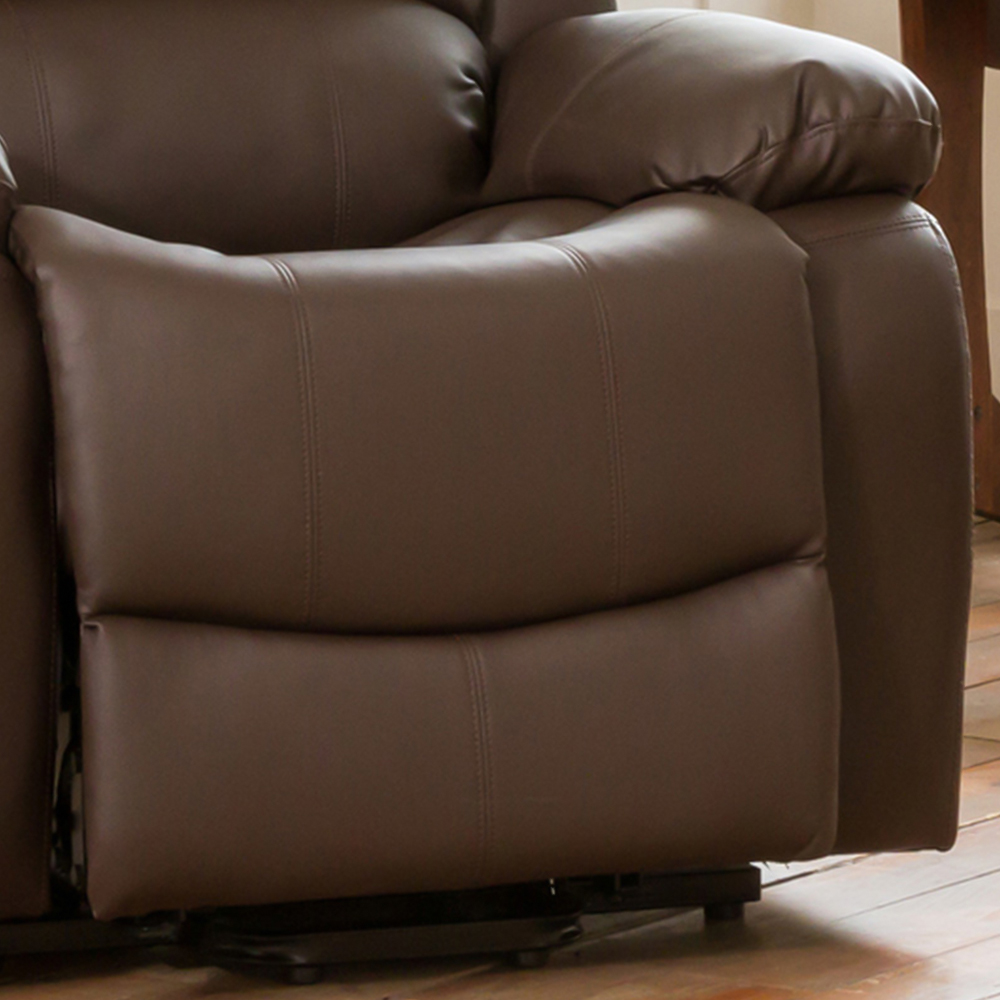 Artemis Home Glendale Brown Bonded Leather Manual Recliner Chair Image 3