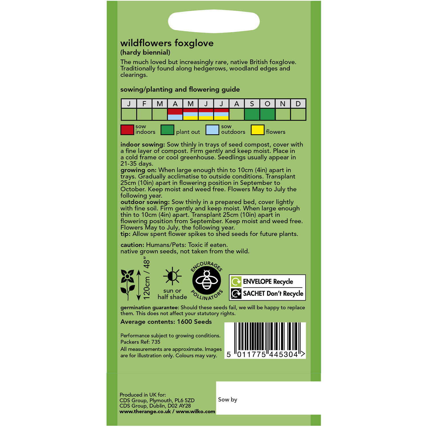 Wilko Wildflowers Foxglove Seeds Image 2