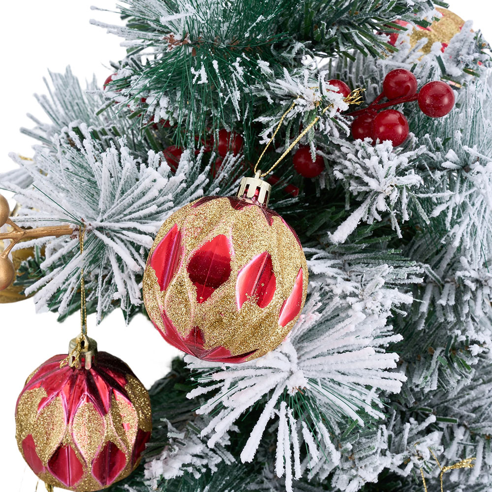 Living and Home Pre-Lit Artificial Christmas Tree with Berries and Baubles 2.2ft 2 Pack Image 7
