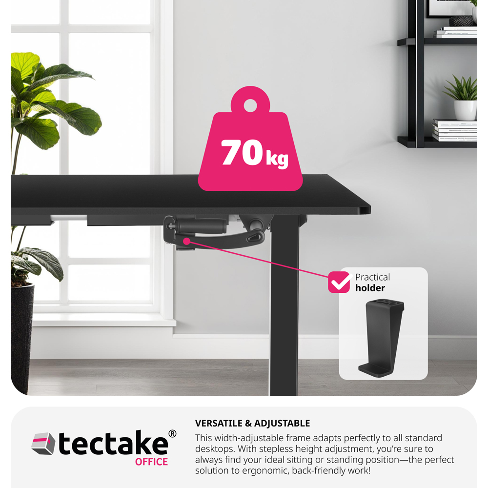 tectake Idun Black Sit and Stand Desk Image 7