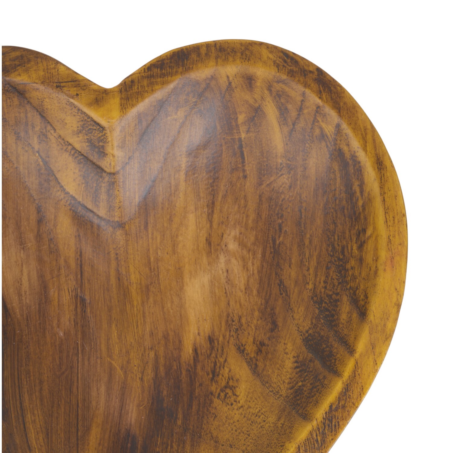 Heart Shape Wooden BowlBrown Image 3