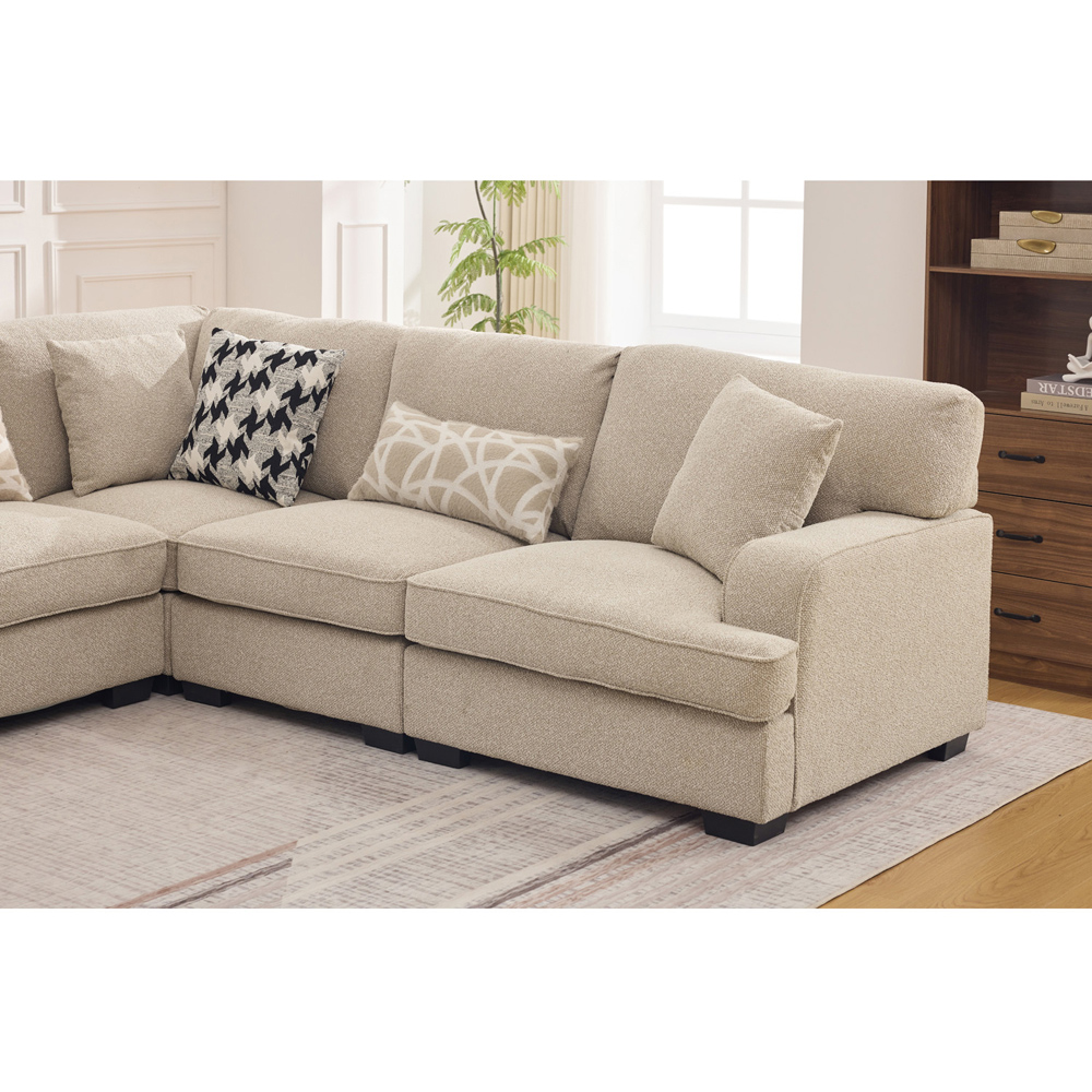 Chester L-Shaped Corner Sofa Beige Image 5