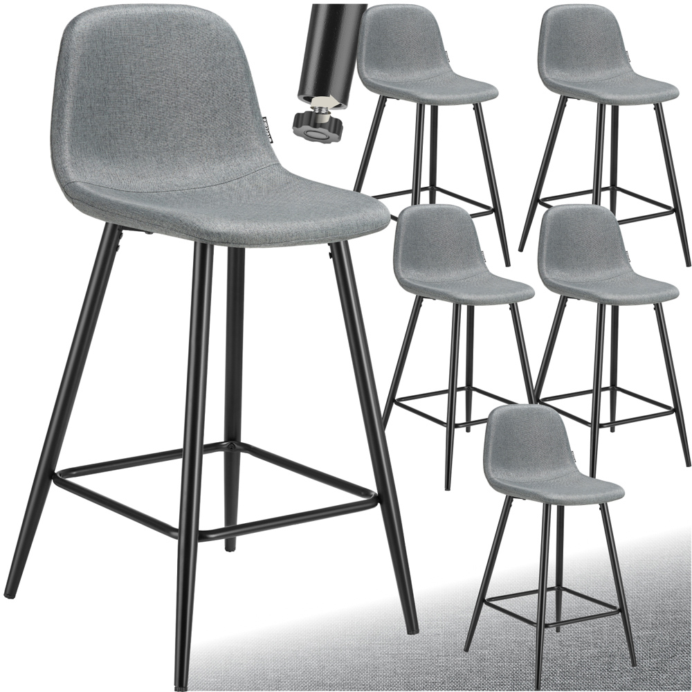 tectake Willow Woven Cover Bar Stool with Backrest Set of 6 Image 2