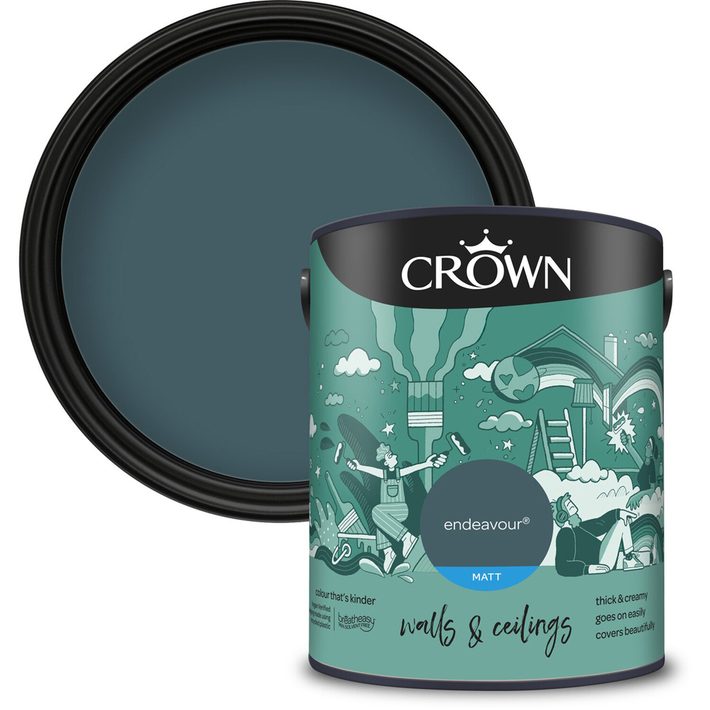 Crown Walls and Ceilings Endeavour Matt Emulsion Paint 5L Image 1