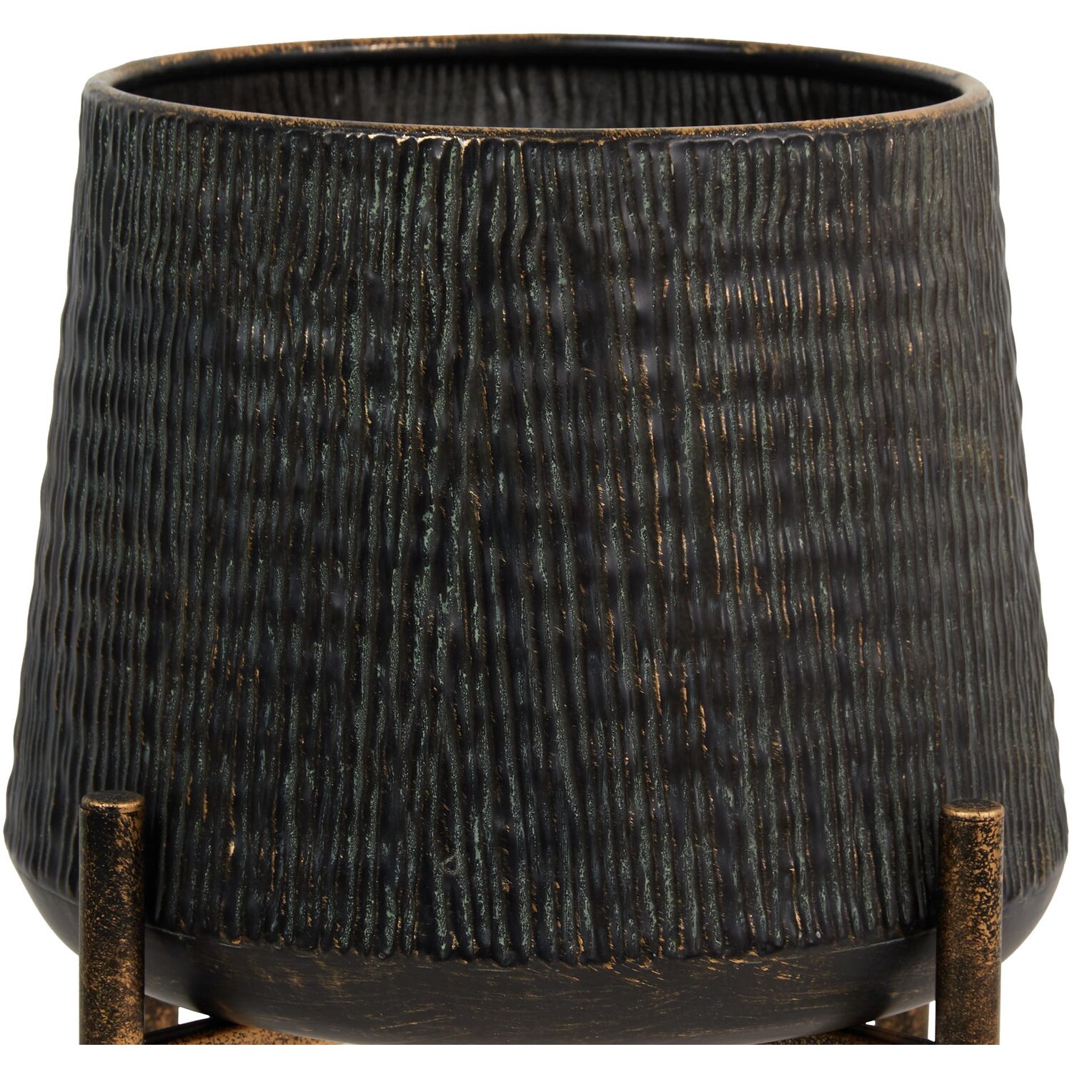 Metal Planter on Stand - Black Image 3