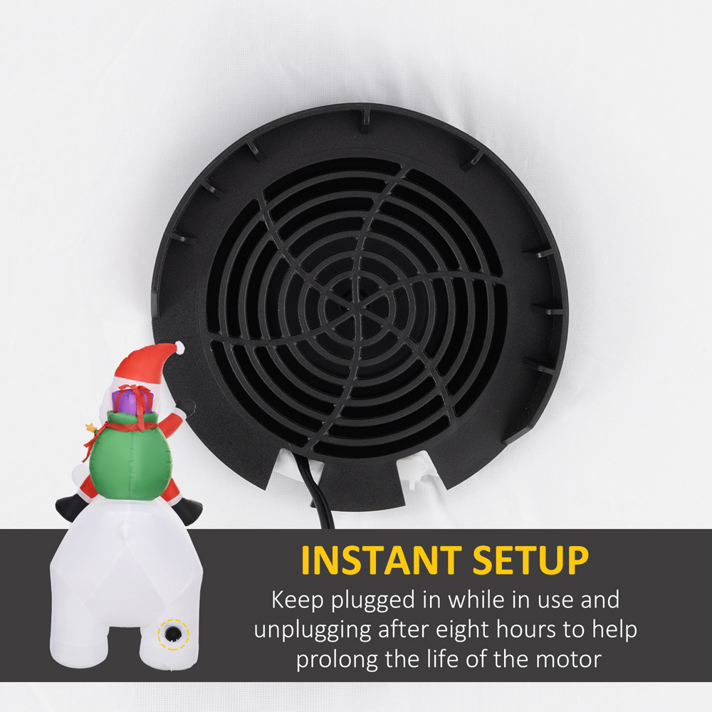 Everglow LED Inflatable Santa Claus with Polar Bear Christmas Decoration 5.5ft Image 6