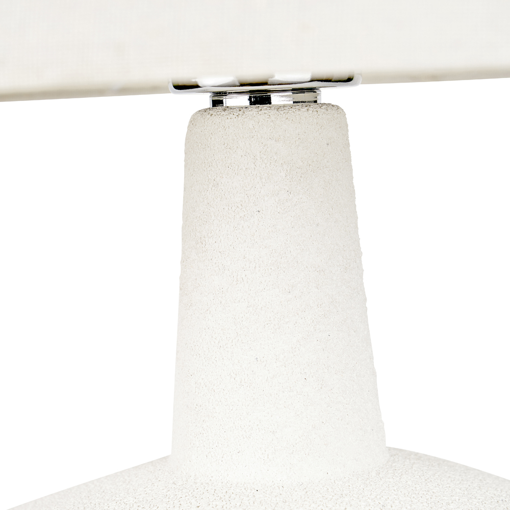 Pacific Lifestyle Elio White and Wood Effect Textured Ceramic Table Lamp Image 4