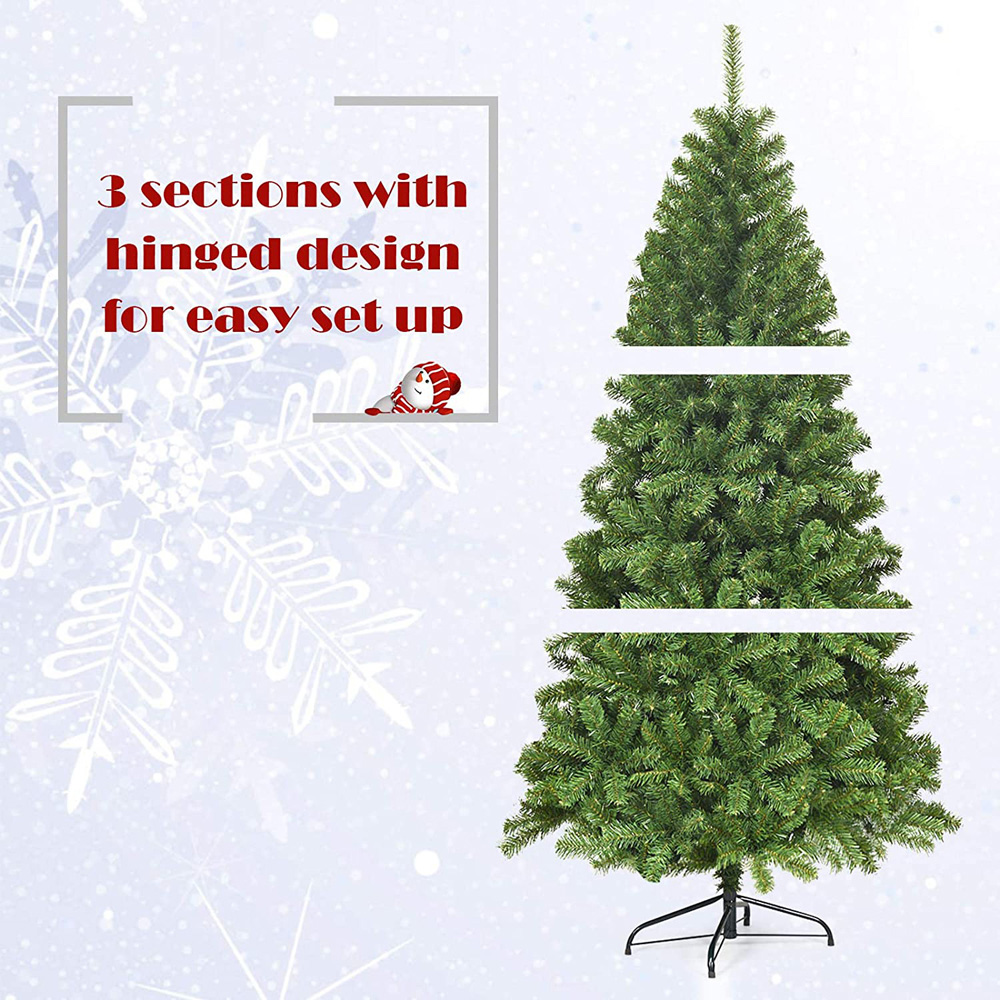 Costway Hinged PVC Artificial Christmas Tree 6ft Image 4