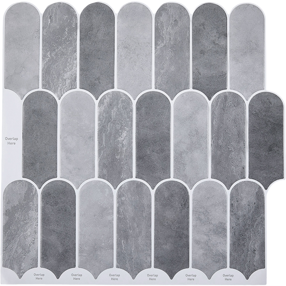 Living and Home Grey Arch Self Adhesive Wall Sticker 10 Pack Image 3