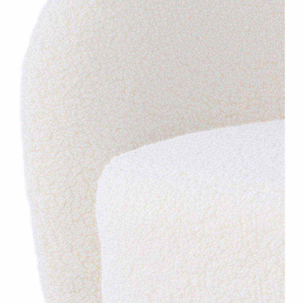 Living and Home White Teddy Fur Upholstered Swivel Armchair Image 5