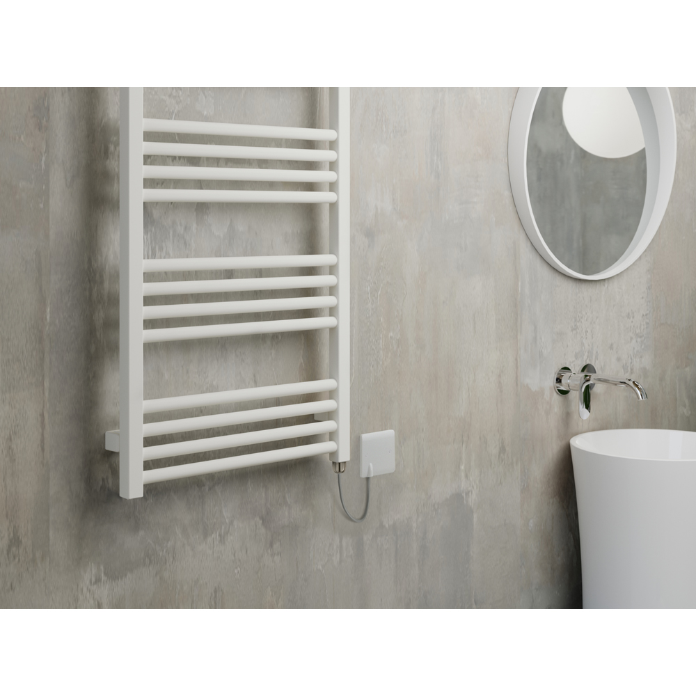 Terma Fiona E Soft Matt White Electric Towel Rail 900 x 500mm Image 6