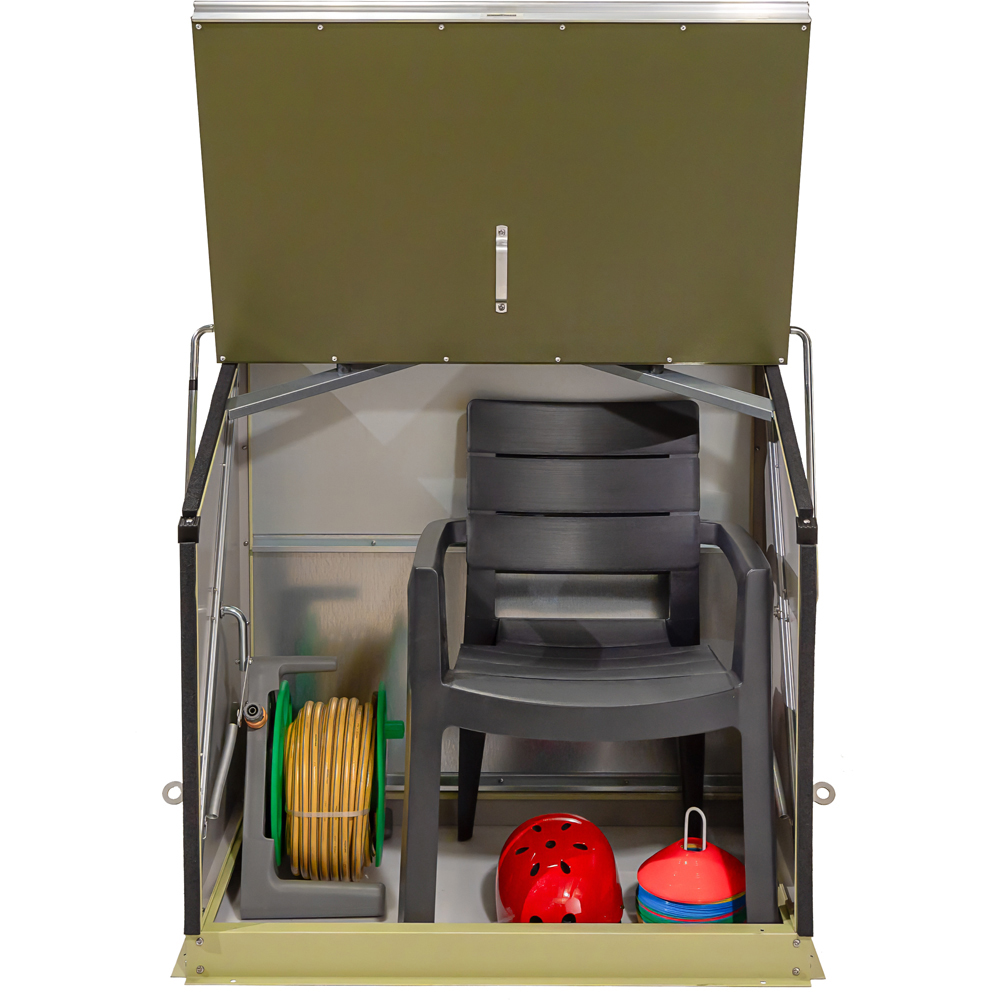Trimetals Sentinel 4 x 2ft Two Tone Green Garden Storage Box Image 2