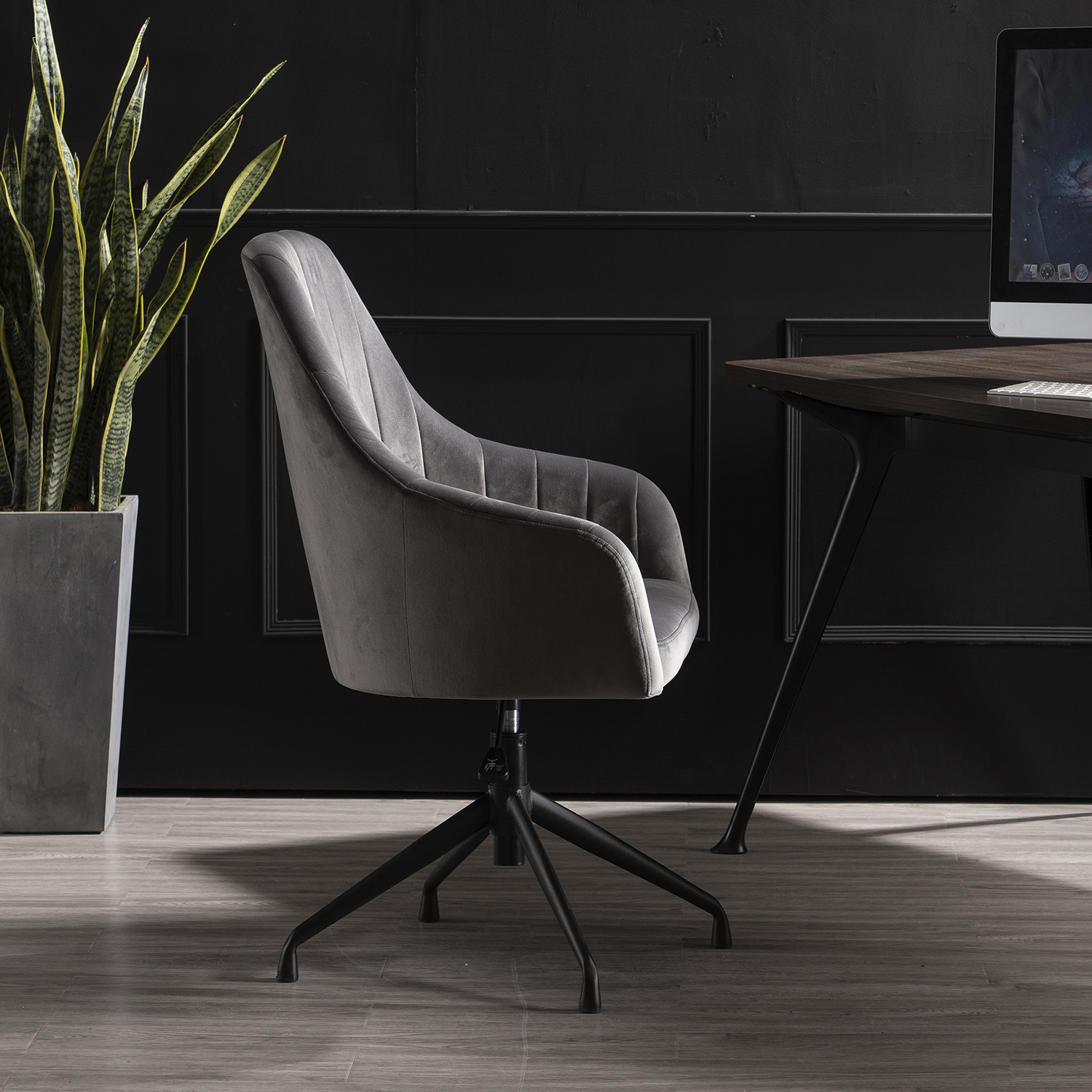 Alexis Velvet Chair - Grey Image 2