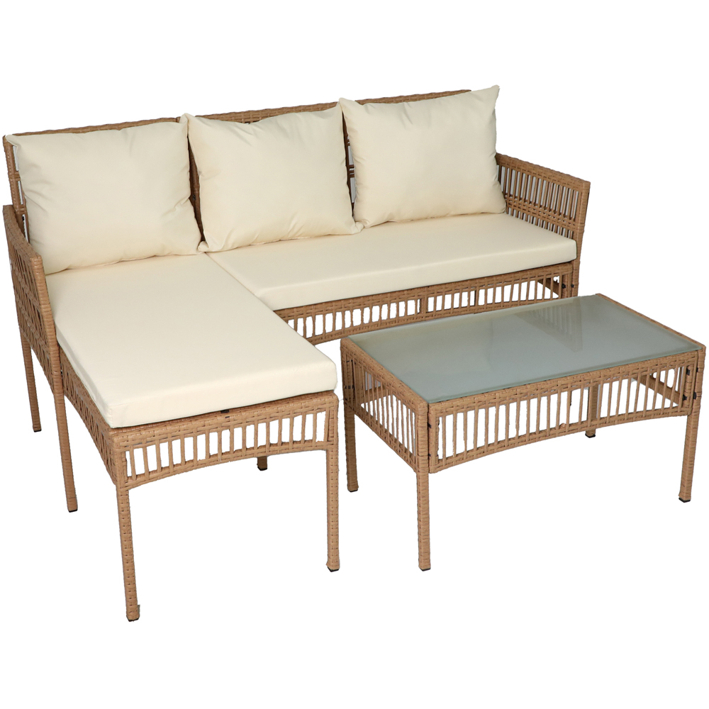 Neo 3 Seater Rattan Wicker Rope Corner Outdoor Furniture Set Image 3