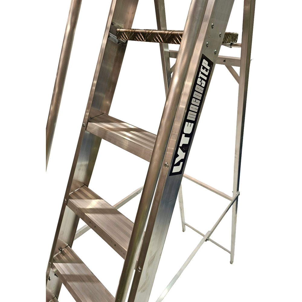Lyte Ladders and Towers MagnaStep 8 Tread Aluminium Platform Step Ladder with Handrails Image 3