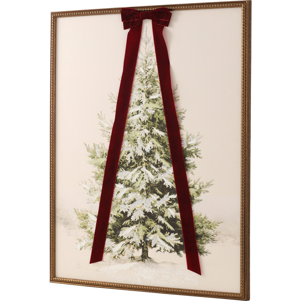 Vintage Bow Tree Hand Painted Framed Art Image 6