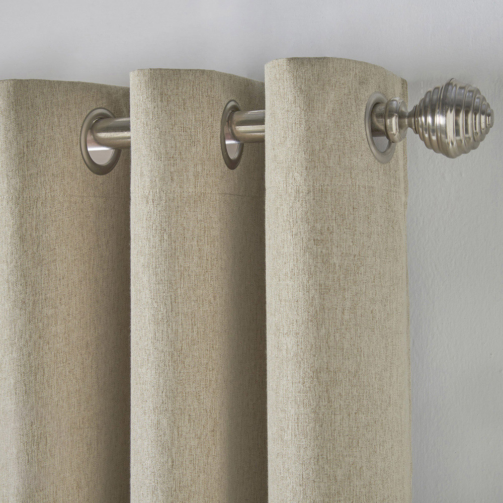 Alan Symonds Beige Linen Look Blackout Ring Top Eyelet Curtains 110 x 137cm Image 3