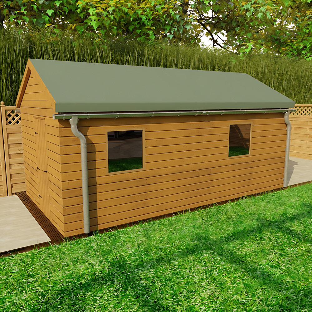 Galeco 12 x 6ft to 20 x 12ft Apex Garden Shed Galvanised Steel Standard Gutter Kit Image 2