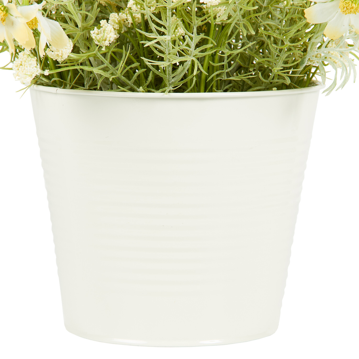 Yellow Floral Arrangement in Metal Pot - Multicolour Image 5