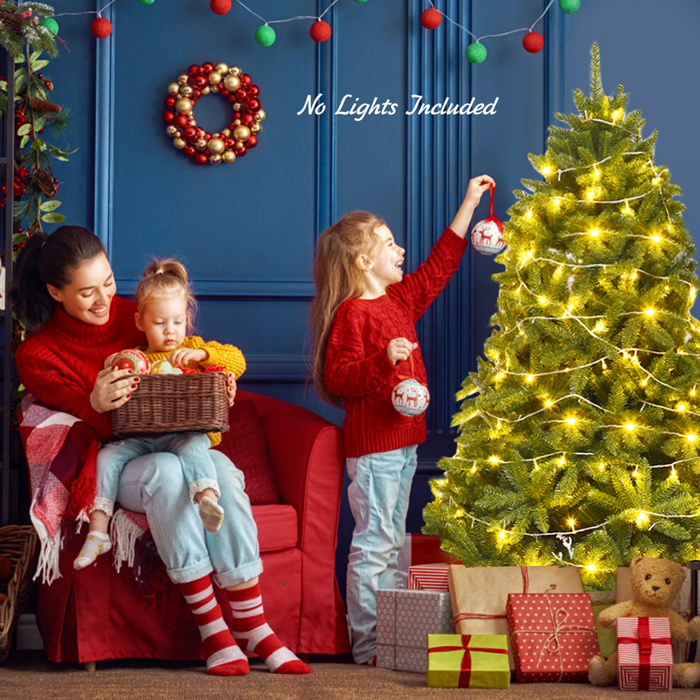 Costway PVC Branch Tips Hinged Artificial Christmas Tree 6ft Image 3