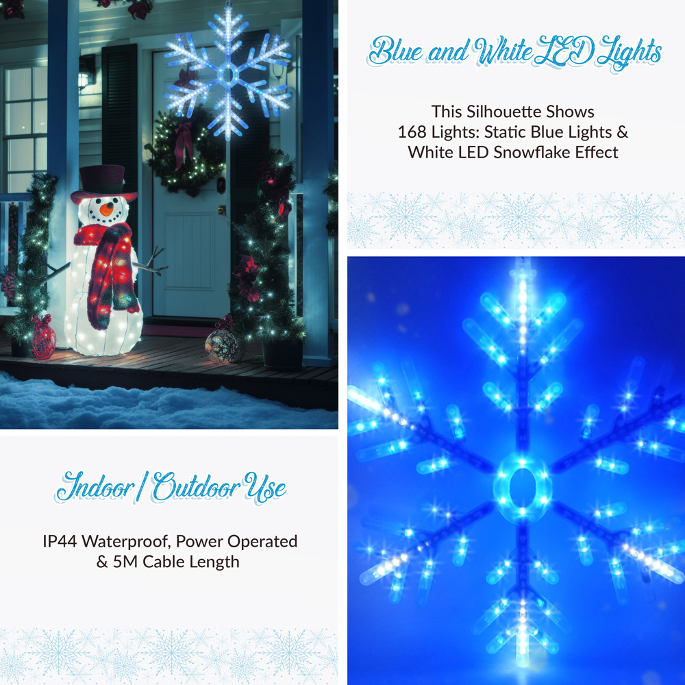 The Christmas Workshop Blue and White LED Snowflake Window Light Image 8