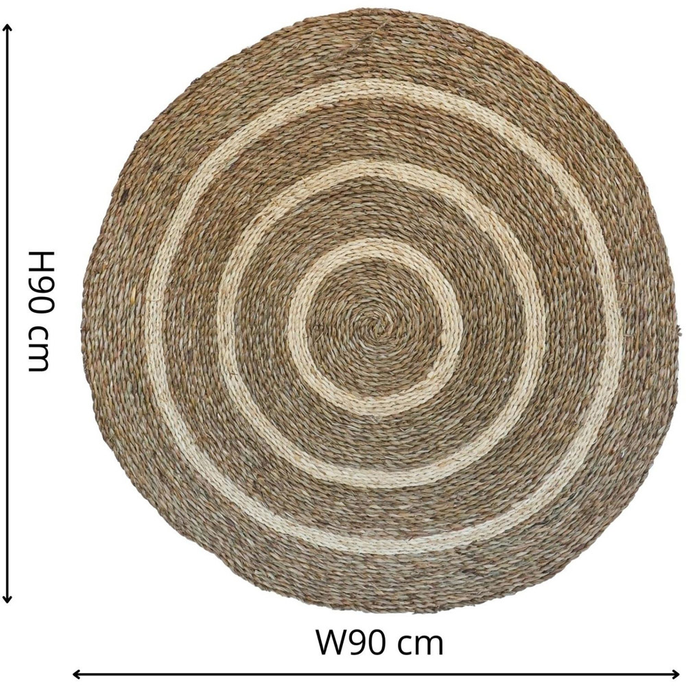 Ivyline Seagrass Spiral Round Christmas Tree Mat 90cm Image 6