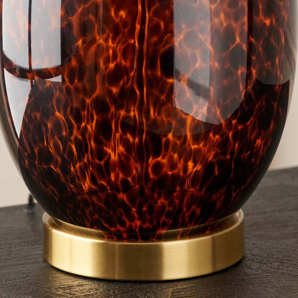 Pacific Lifestyle Lucien Tortoiseshell Glass Tall Table Lamp Image 4