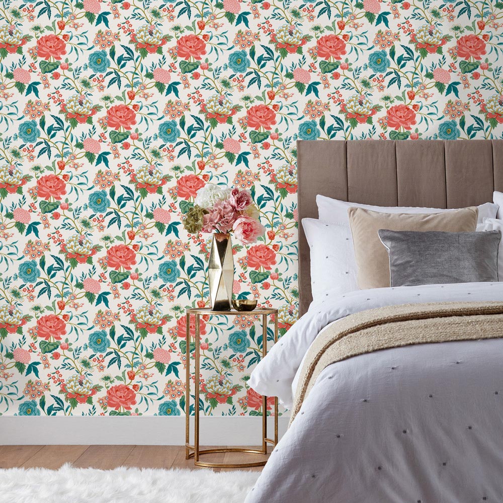 furn. Azalea Floral Multicolour Matte Wallpaper Image 3