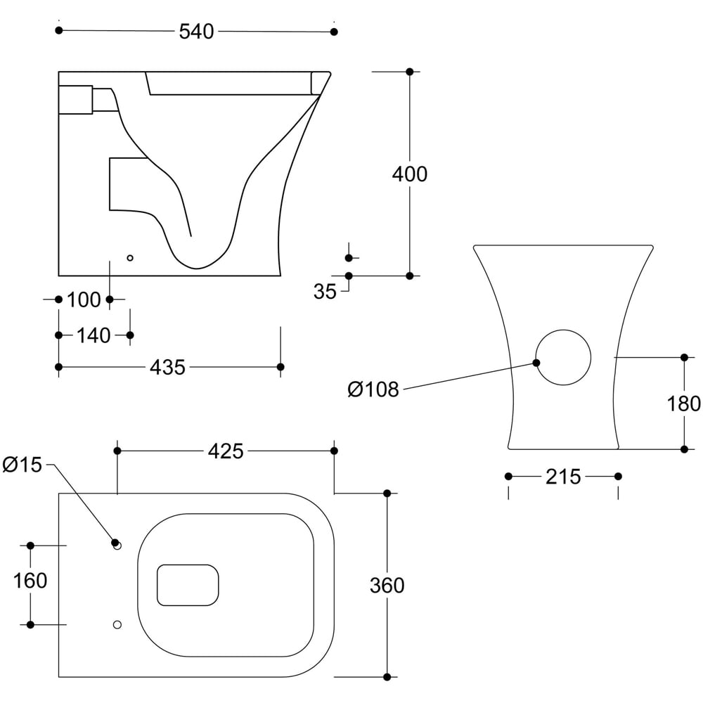 Bathstore Algarve Back to Wall WC and Soft Close Wrap Seat with Dual Flush Image 4