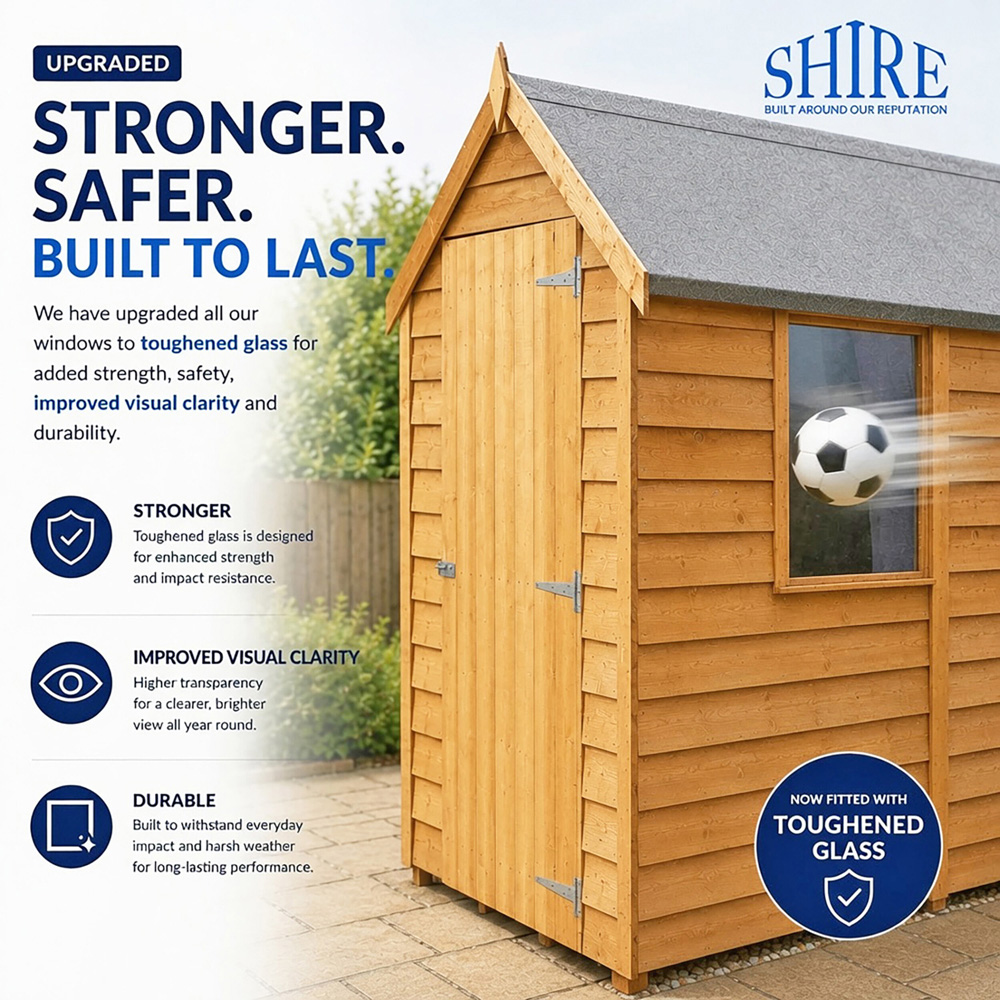 Shire 8 x 6ft Dip Treated Overlap Pent Shed Image 5
