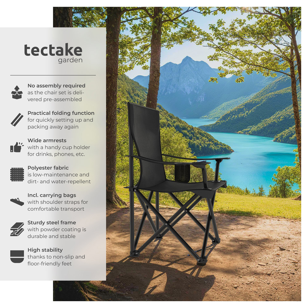 tectake Set of 4 Foldable Camping Chair Image 6