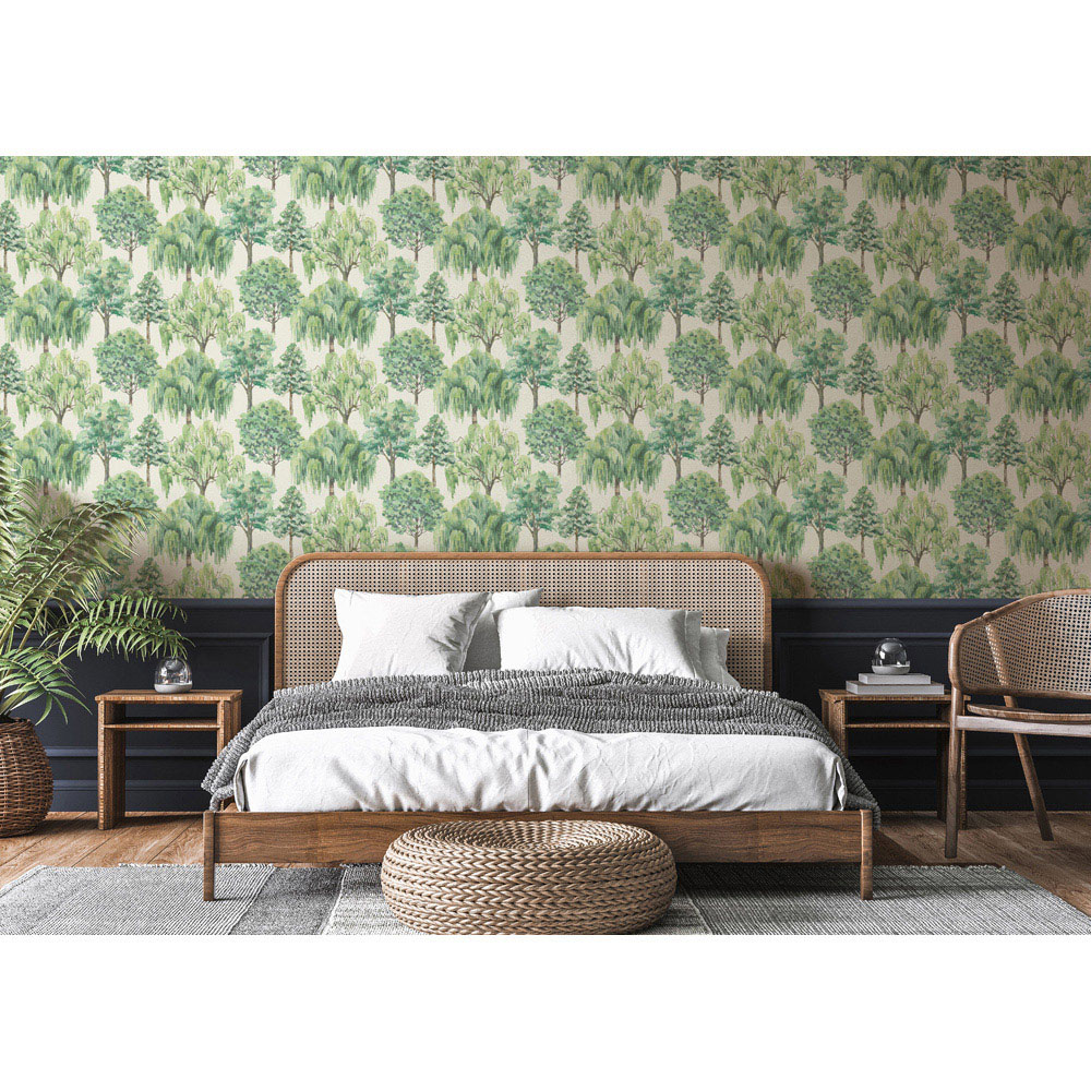 Esselle Home Whispering Willow Ivory and Green Wallpaper Image 7