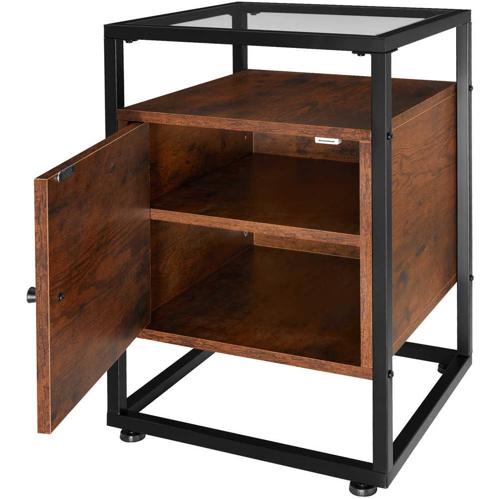 tectake Dudley 3 Shelf Dark Wood Nightstand Image 4