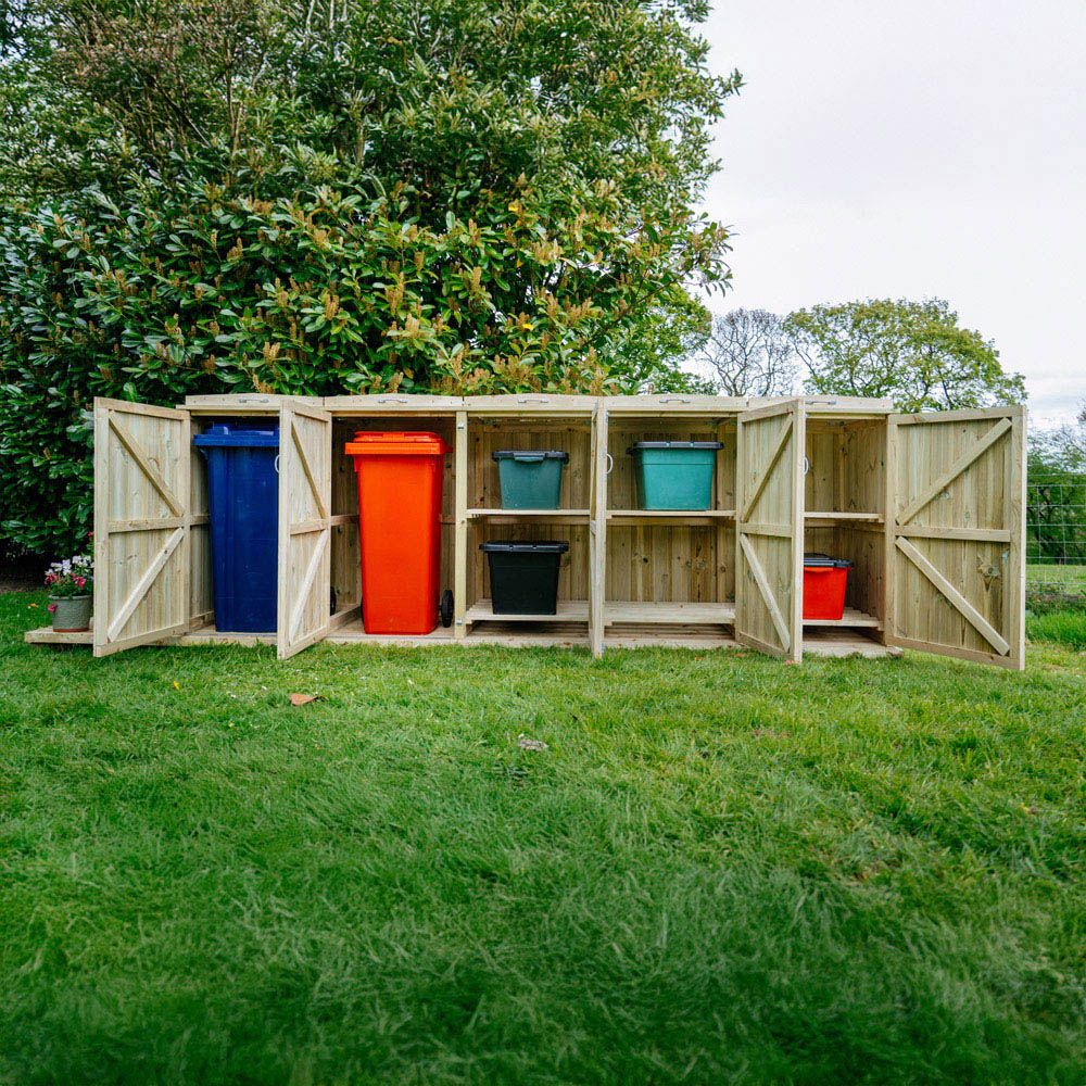 The Garden Village Shireburn 6 Recycle Box 2 Wheelie Bin Shed Image 9